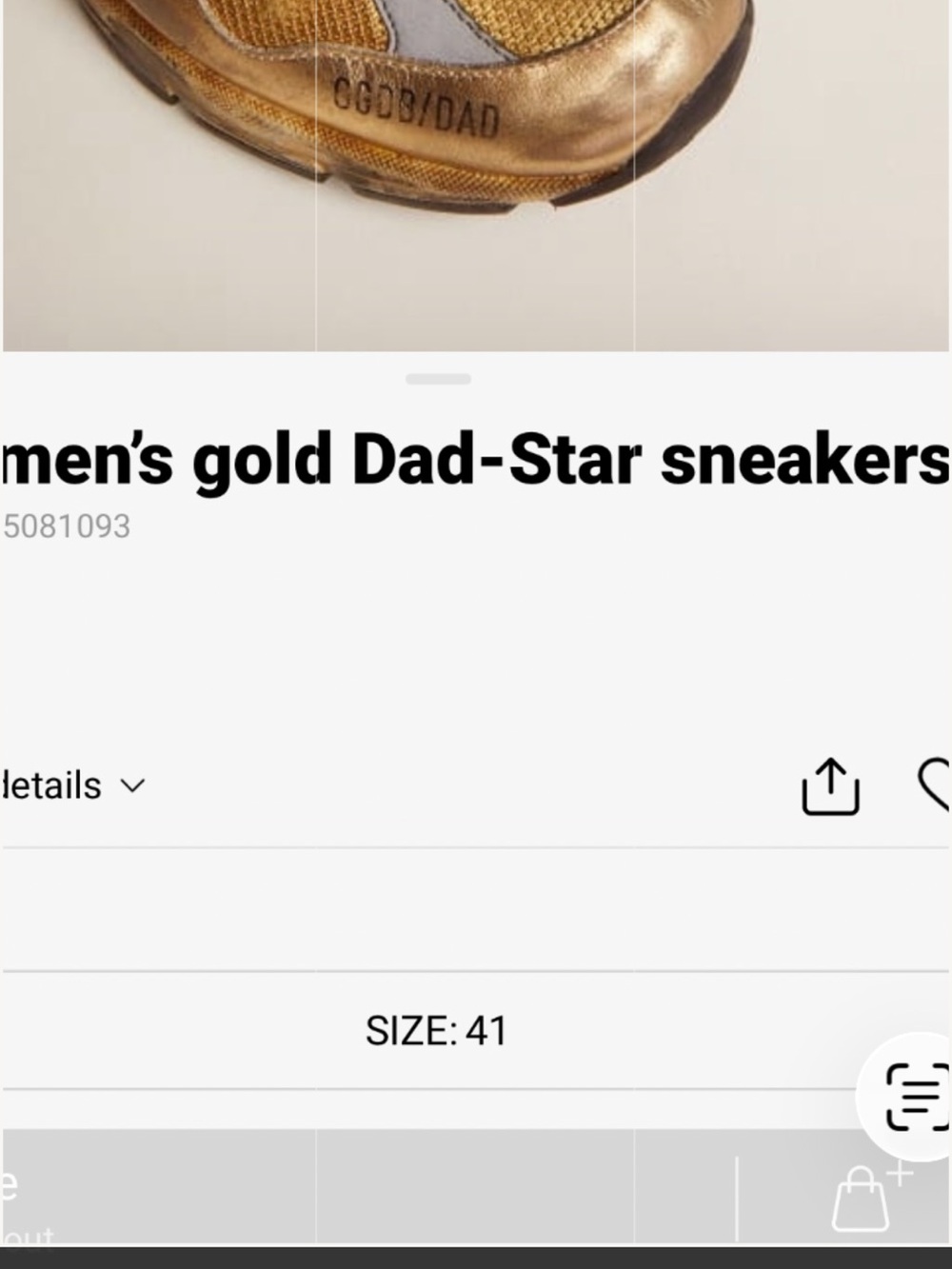 Golden Goose metallic gold sneakers with red accents - Picture 3 of 3